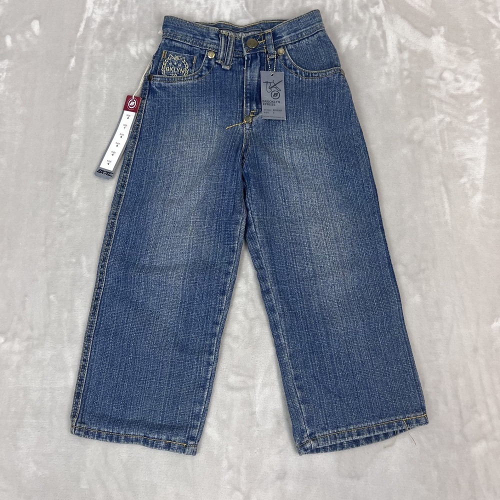 Vintage Y2K Brooklyn Express Jeans Toddler Size 4 Blue Denim Baggy Loose 90s